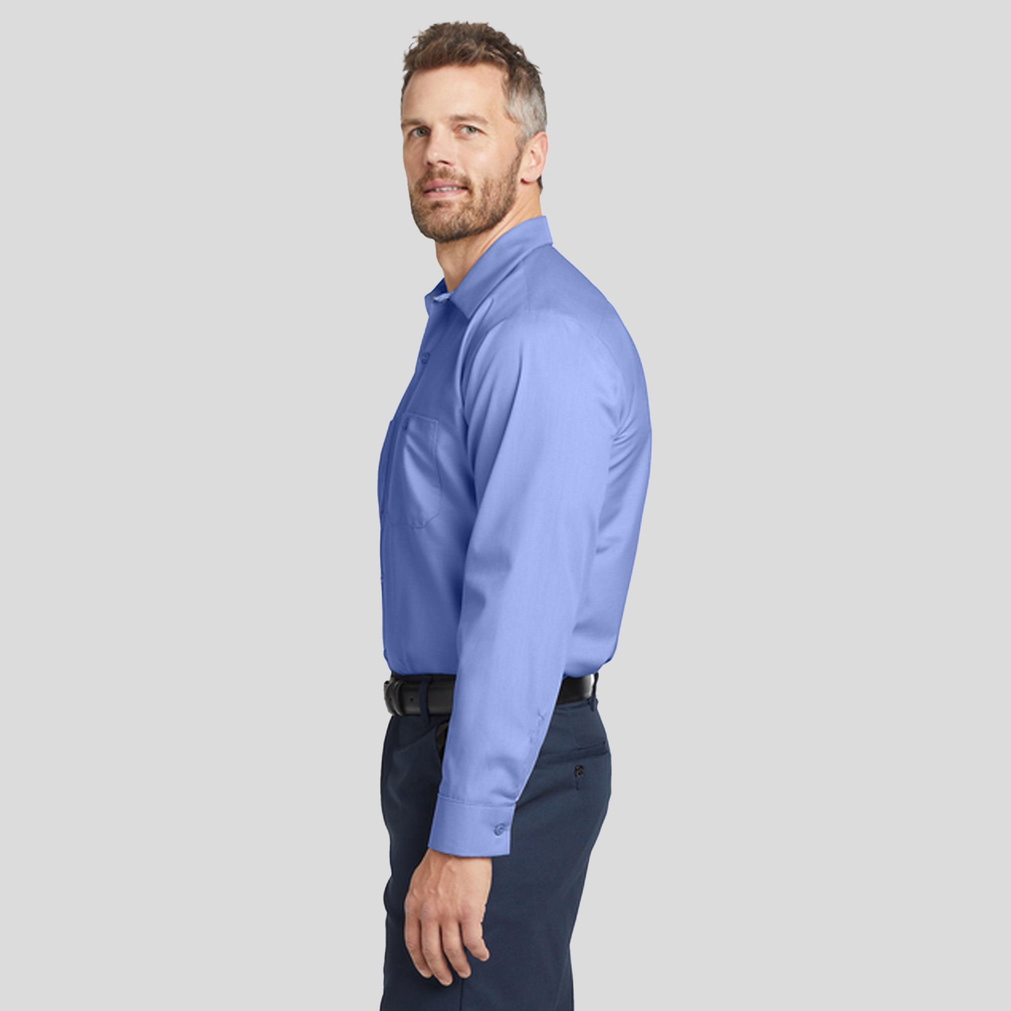 Men's Long Sleeve Industrial Work Shirt | Light Blue