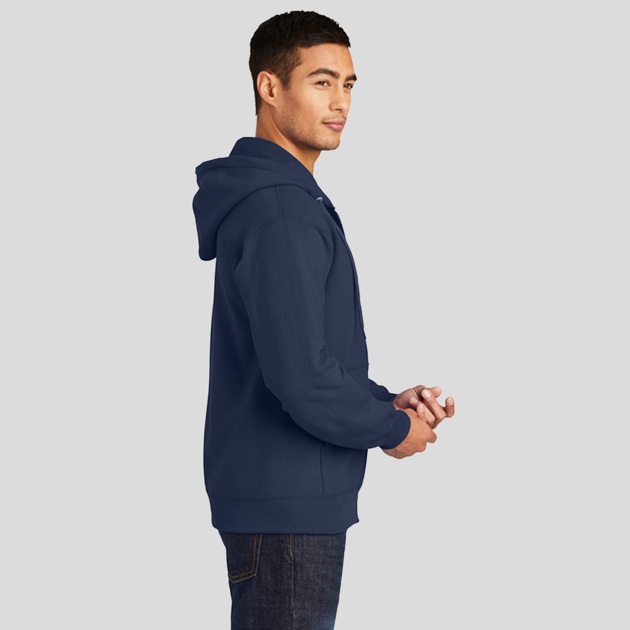 Tall Essential Fleece Full-Zip Hooded Sweatshirt | Navy