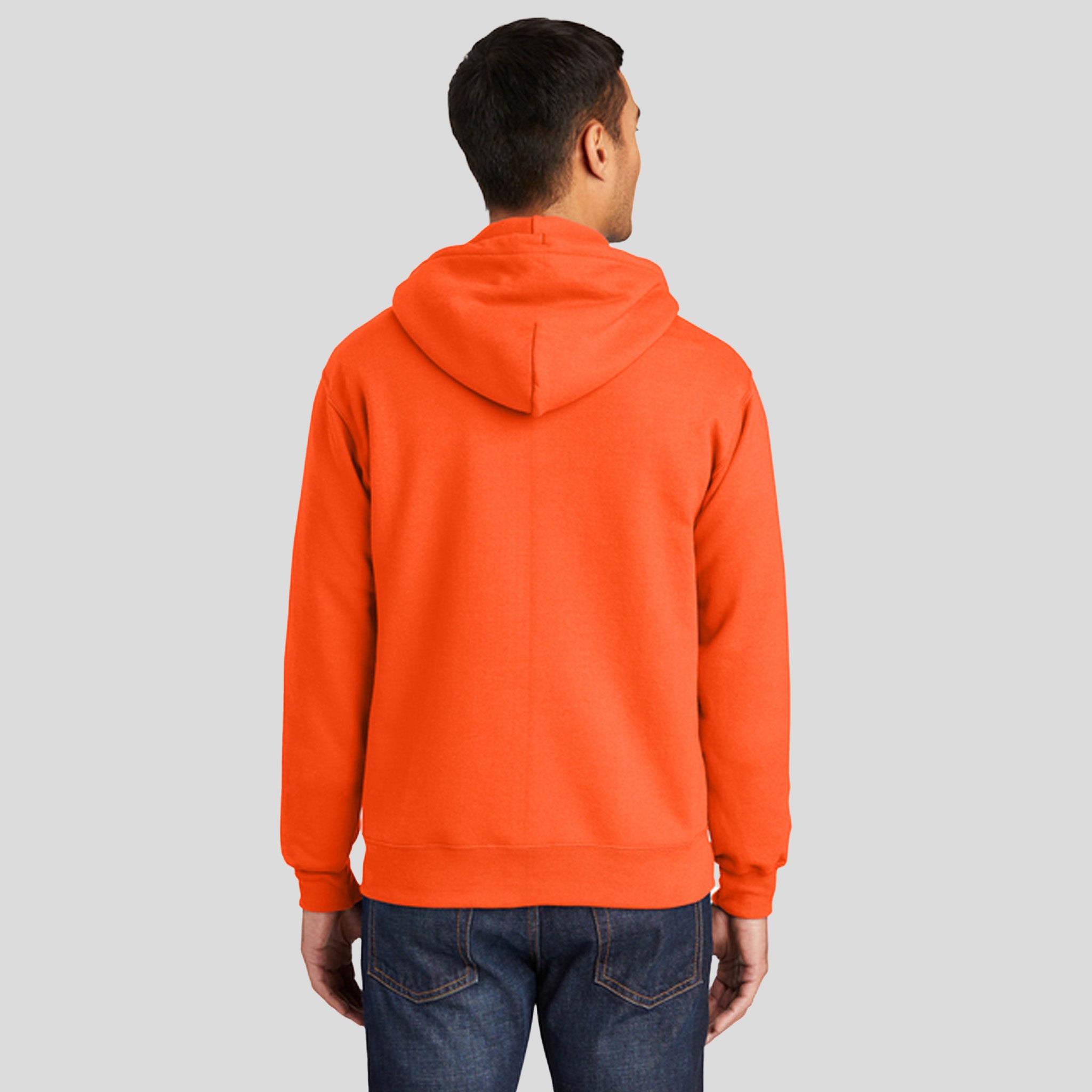 Essential Fleece Full-Zip Hooded Sweatshirt | Safety Orange
