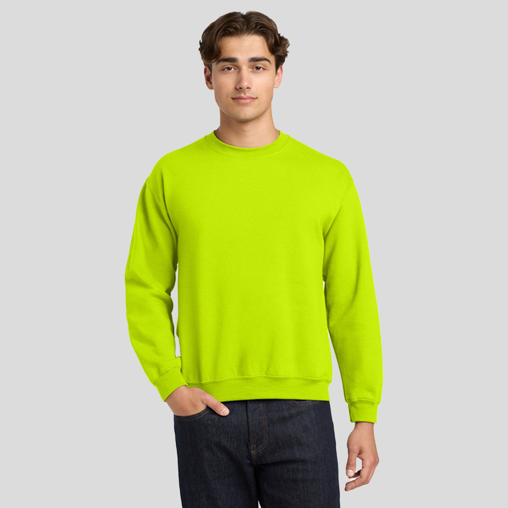 Heavy Blendβ’ Crewneck Sweatshirt | Safety Green