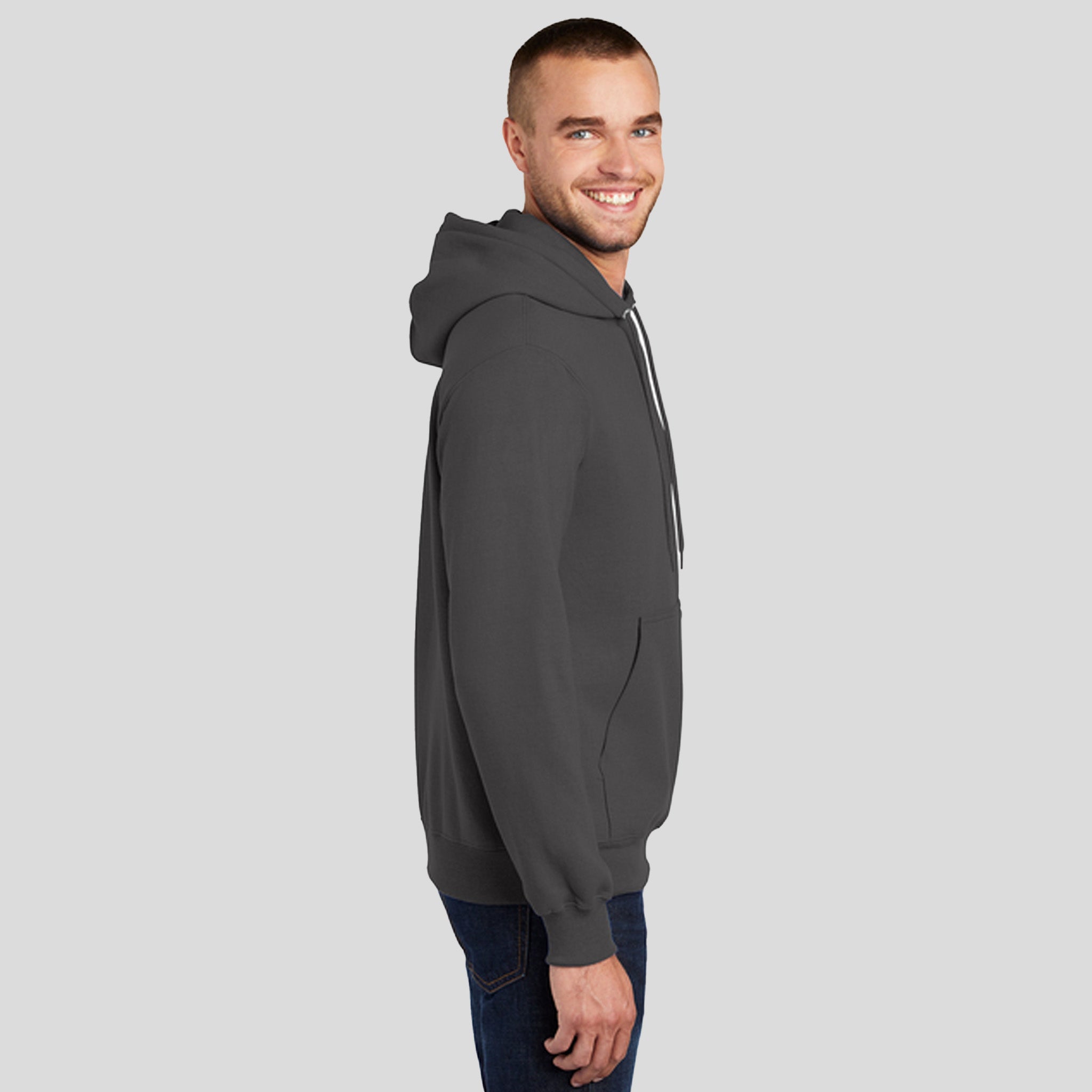 Tall Essential Fleece Pullover Hooded Sweatshirt | Charcoal