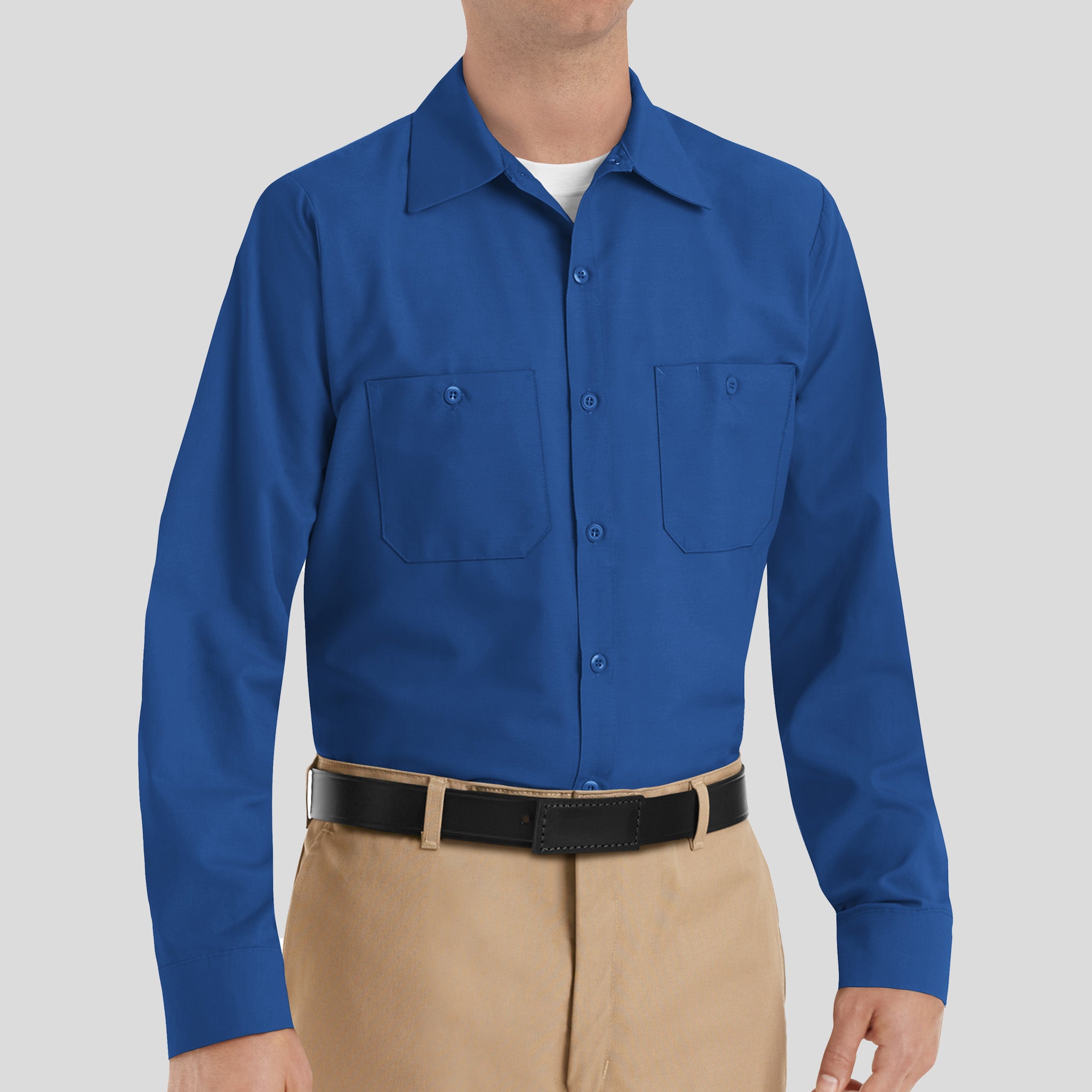 Men's Long Sleeve Industrial Work Shirt | Royal