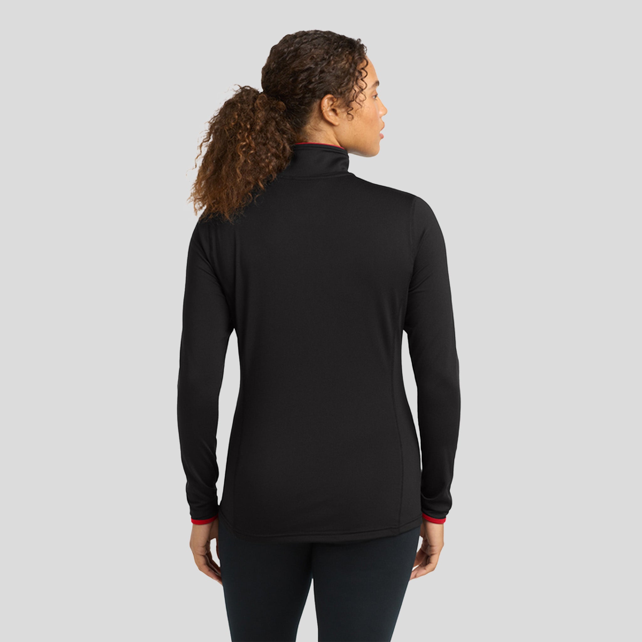 Women's Sport-Wick® Stretch Contrast Full-Zip Jacket | Black/True Red