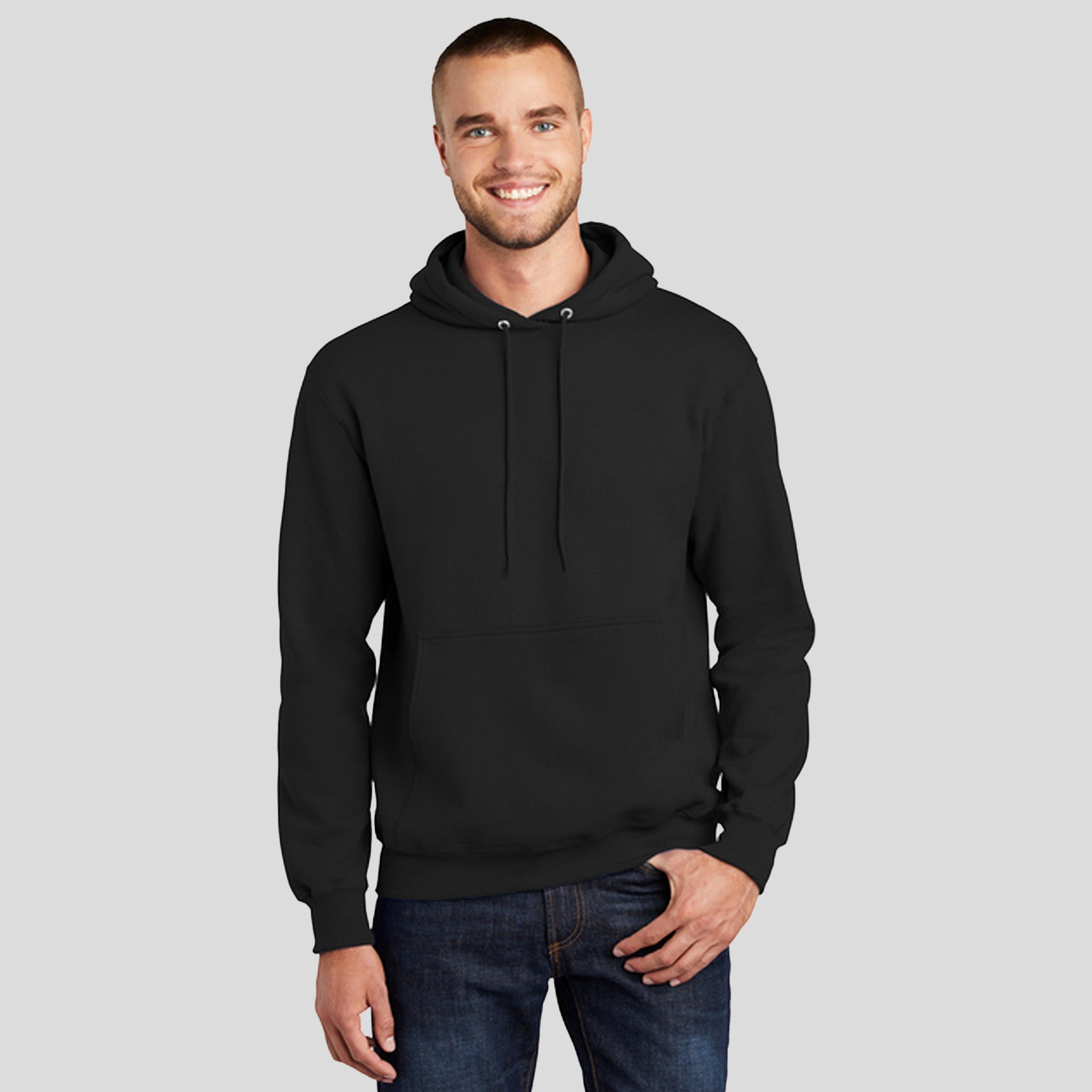 Tall Essential Fleece Pullover Hooded Sweatshirt | Jet Black