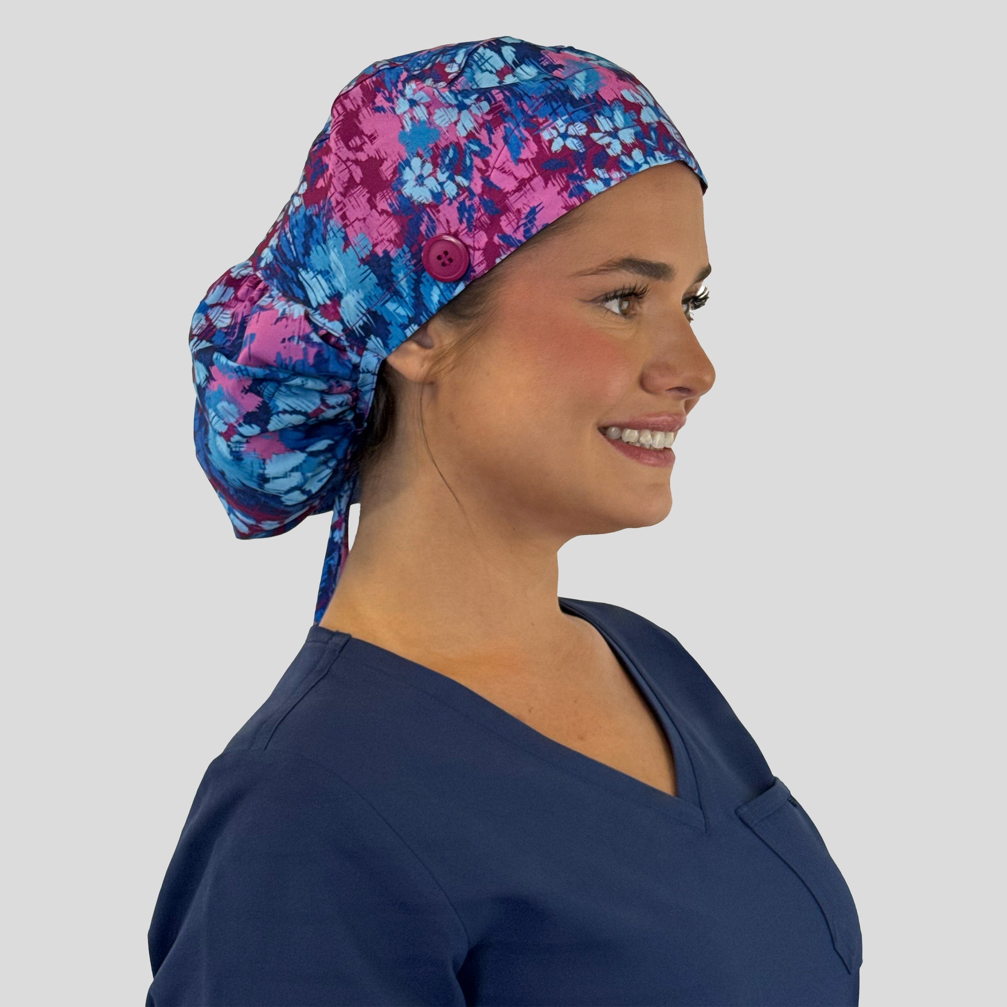 Ponytail Scrub Cap | Floral Fusion